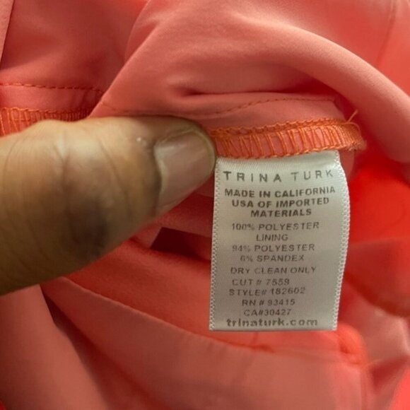 Trina Turk Women’s Coral Crepe Josephine Cold-Shoulder Ruffle Jumpsuit. … - Picture 11 of 14